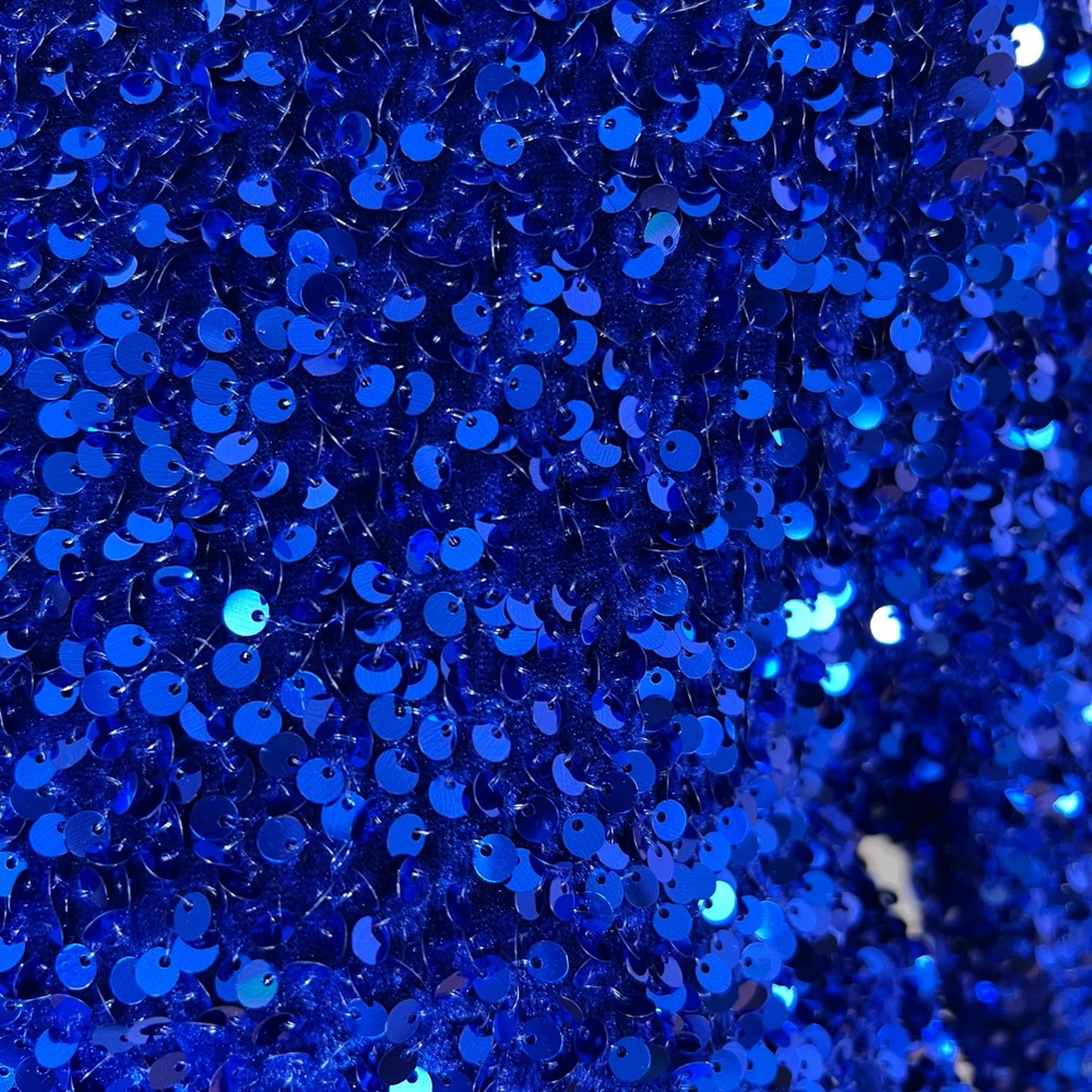 Lulus Blue Allover Sequin Open Back Long Sleeve Mini Dress Cocktail Party XL NWT - Picture 2 of 8